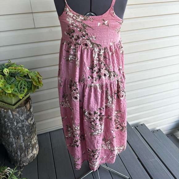 Dusty rose floral boho empire waist maxi dress - Picture 2 of 9
